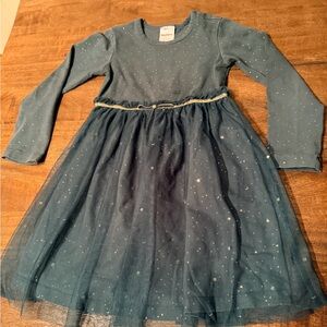 Hanna Andersson Teal Starry Kids Dress